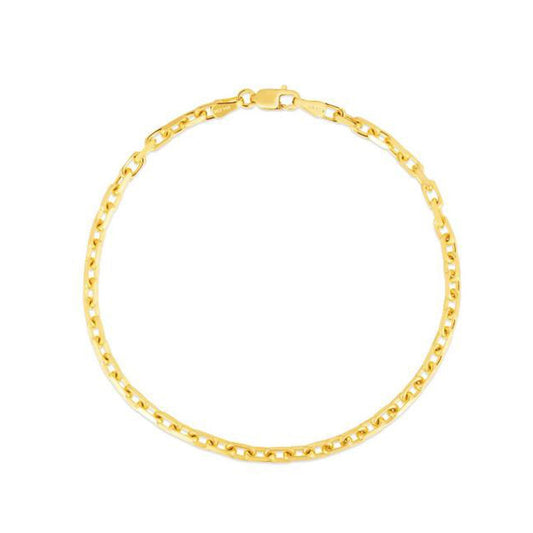Pulsera de oro amarillo de 14k con cadena tipo cable francés (2.50 mm)