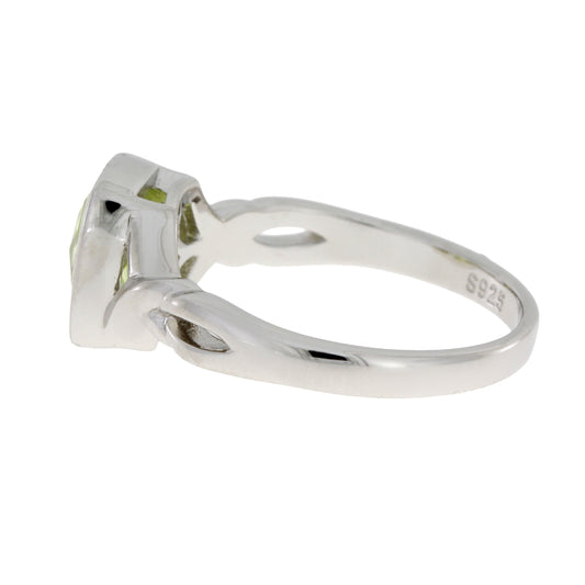 Anillo de circonita cúbica natural de plata de ley
