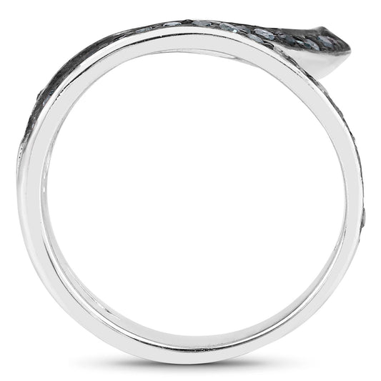 Anillo de plata de ley .925 con diamante azul genuino de 0,46 quilates