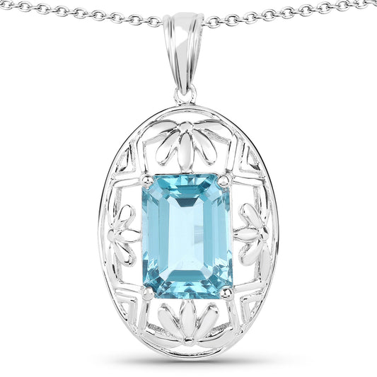 Colgante de plata de ley .925 con topacio verde genuino de 9,60 quilates