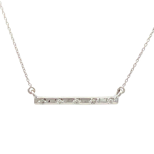 Colgantes de moda con diamante de 0,05 ct de oro blanco de 14 kt