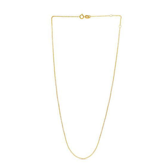Cadena ajustable de cable en oro amarillo de 14k (0.97 mm)