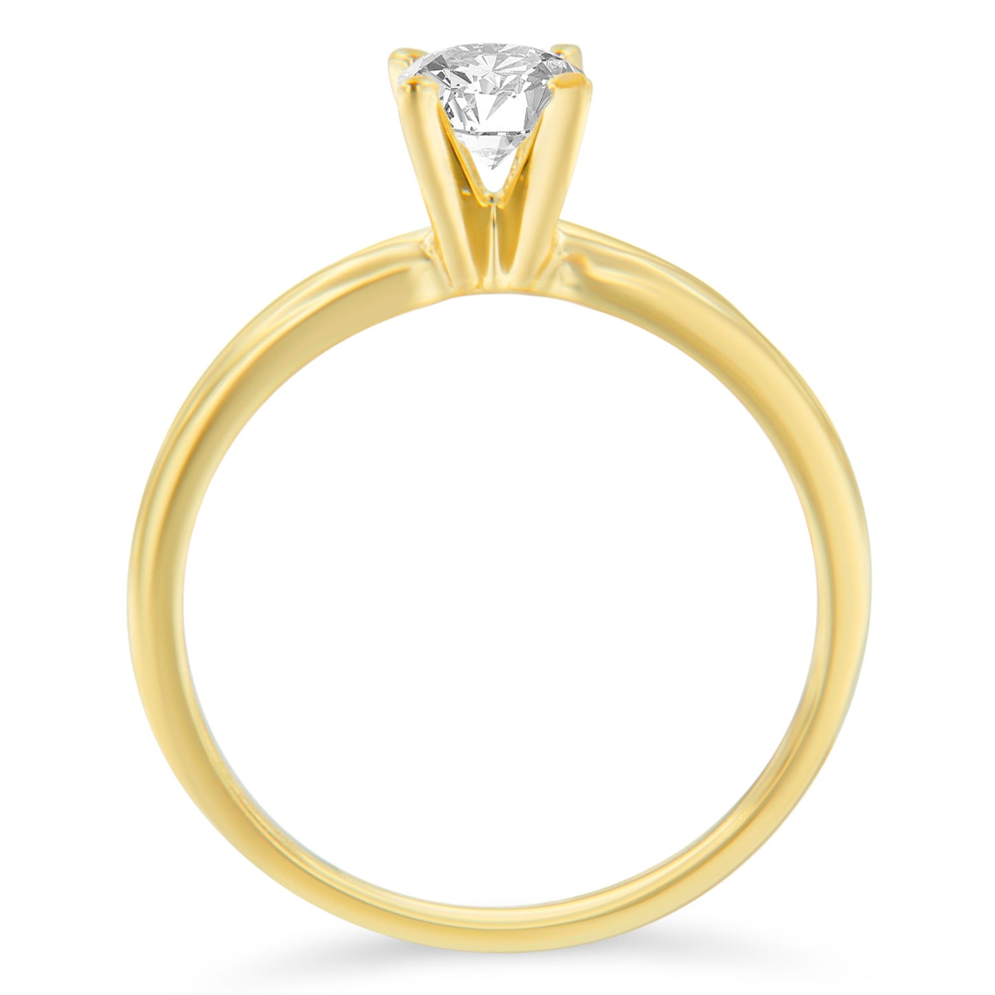 Anillo de compromiso con solitario de diamante de 0,50 cts. en oro amarillo de 14K certificado por GIA (color H, claridad SI1) - Talla 6
