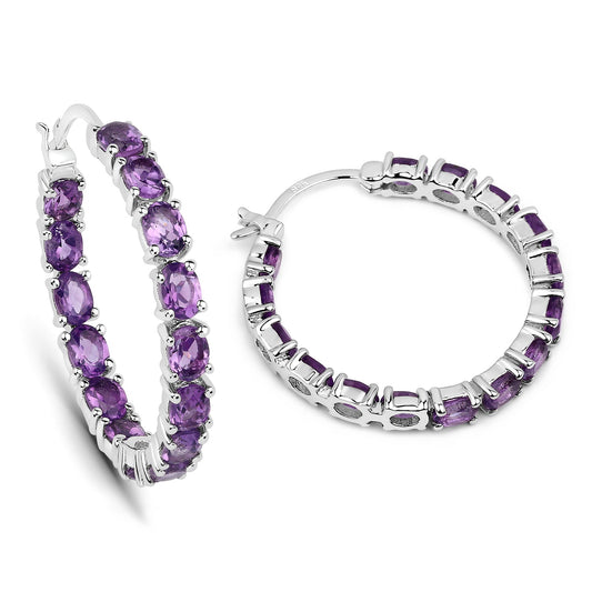 4.80 Carat Genuine Amethyst .925 Sterling Silver Earrings - view 2