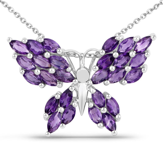 Colgante de plata de ley .925 con amatista auténtica de 3.90 quilates