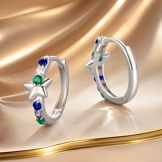 925 Sterling Silver Earrings with Pavé Setting CZ in White Gold for Women - view 2