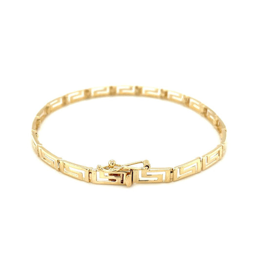 Pulsera de diseño griego en oro amarillo de 14k