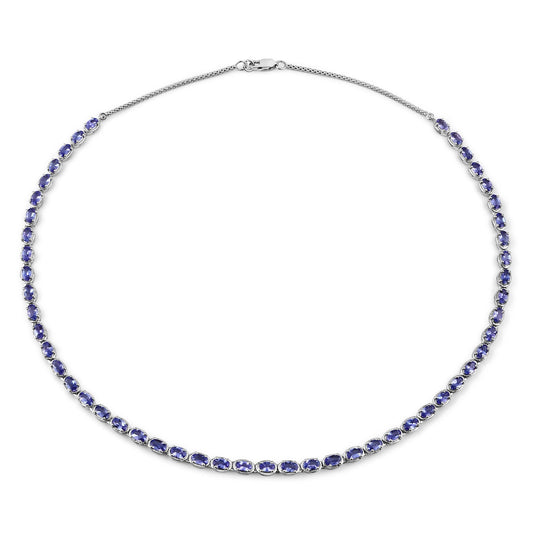 Collar de plata de ley .925 con tanzanita genuina de 10.00 quilates