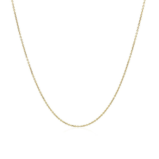Cadena de eslabones tipo cable de oro amarillo de 10k (0,50 mm)