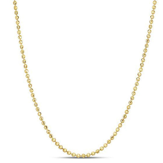 Cadena de cuentas Moon Cut en oro amarillo de 14k (2,00 mm)