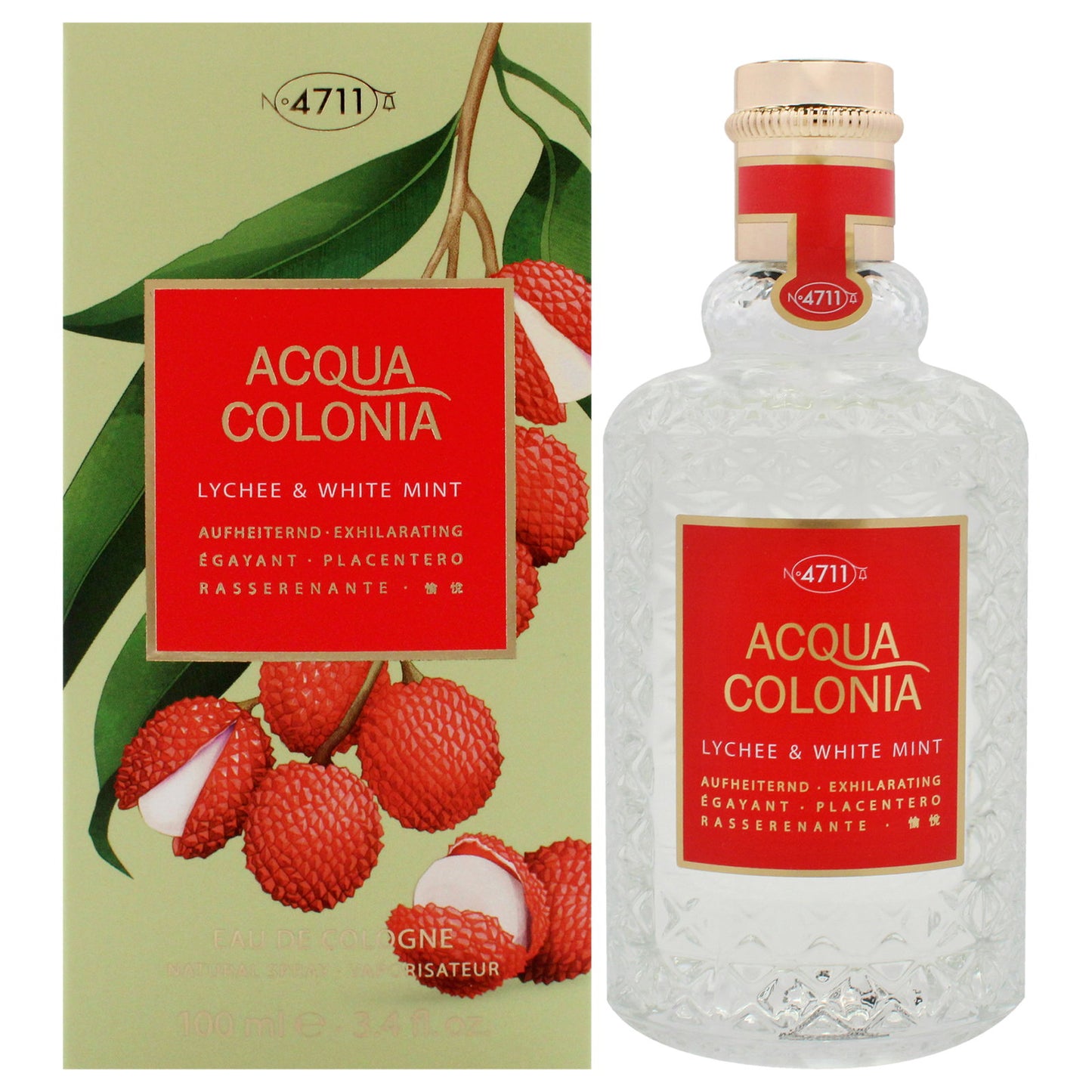 4711, Acqua Colonia Lychee & White Mint, Eau De Cologne, Unisex, 100 ml