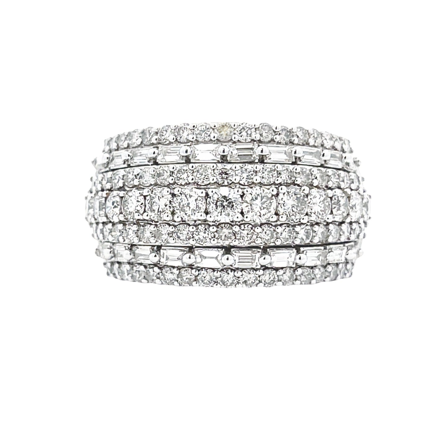 Anillo de boda con diamantes de 3.00 ct en oro blanco de 10 kt