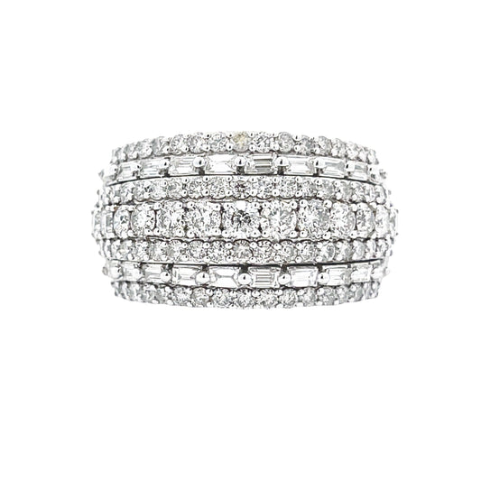 Anillo de boda con diamantes de 3.00 ct en oro blanco de 10 kt