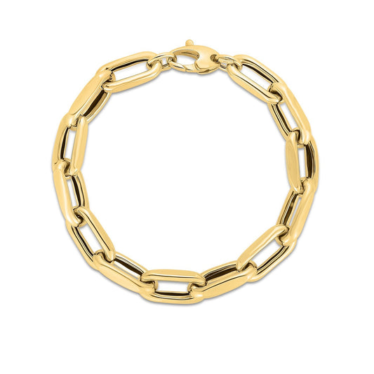 Pulsera de eslabones tipo cable francés de oro amarillo de 14k (9.00 mm)