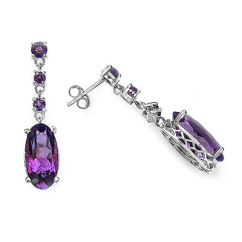 9.63 Carat Genuine Amethyst .925 Sterling Silver Earrings - view 2