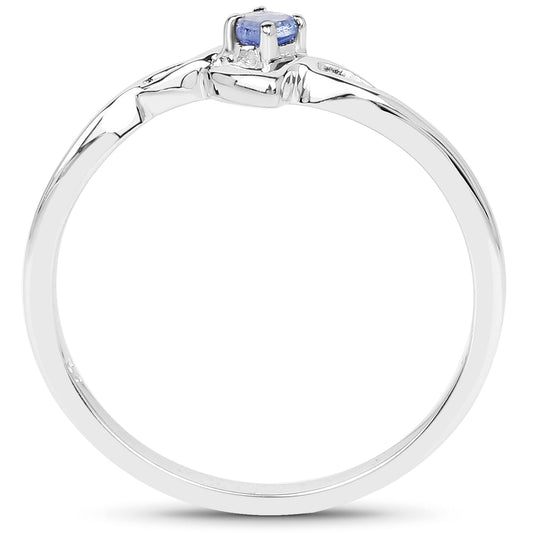0.07 Carat Genuine Tanzanite .925 Sterling Silver Ring