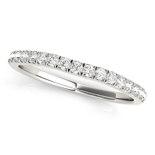 Anillo de boda de oro blanco de 14k con diamantes estilo curvo (1/3 cttw)