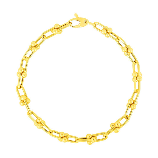 Pulsera de cadena Jax de oro amarillo de 14k y 7 1/2 pulgadas