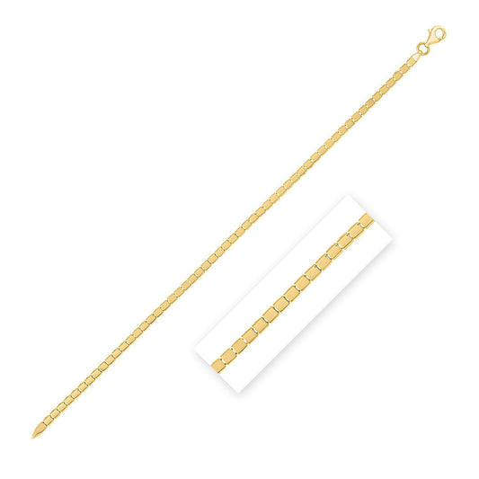 Pulsera de oro amarillo de 14k con minicubos de 7 pulgadas (2.60 mm)