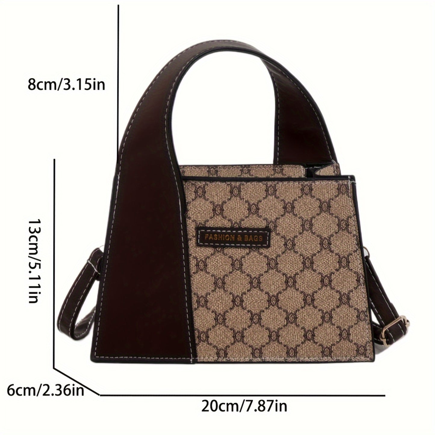 Designer Mini Crossbody Bag, Vintage-Inspired PU Shoulder Handbag for Women, Chic Commuter Tote with Metallic Clasp