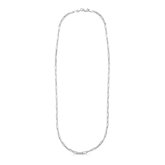 Cadena de plata esterlina con baño de rodio, diseño de clip (3.0 mm)