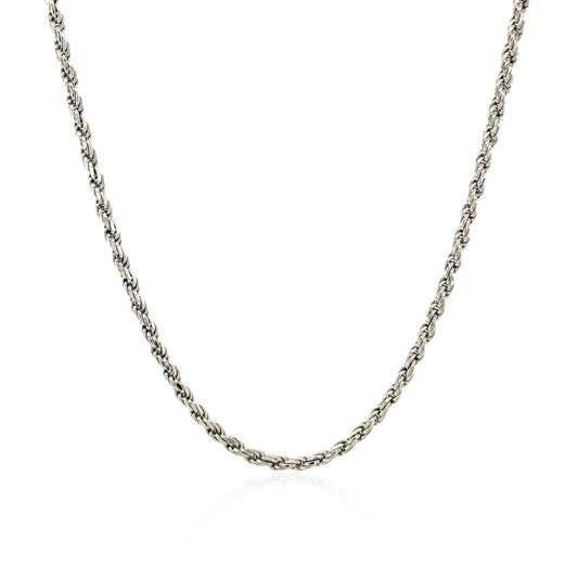 Cadena estilo cuerda de plata de ley de 1,8 mm con corte de diamante