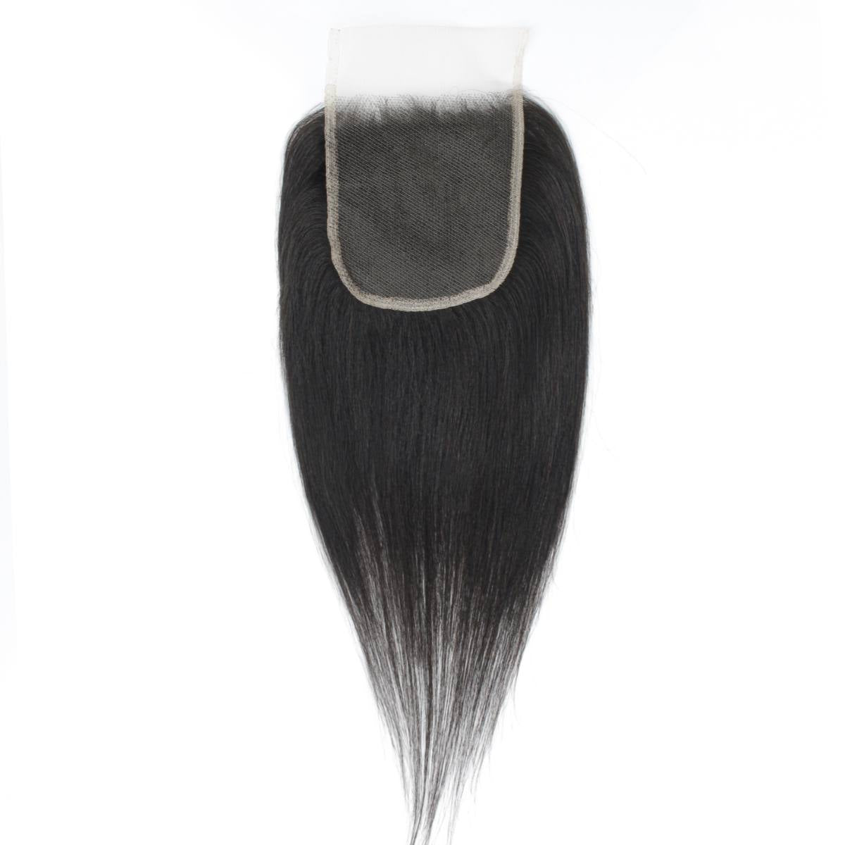 Yaki Straight 4x4 Transparent Lace Human Hair Closure Luxegan