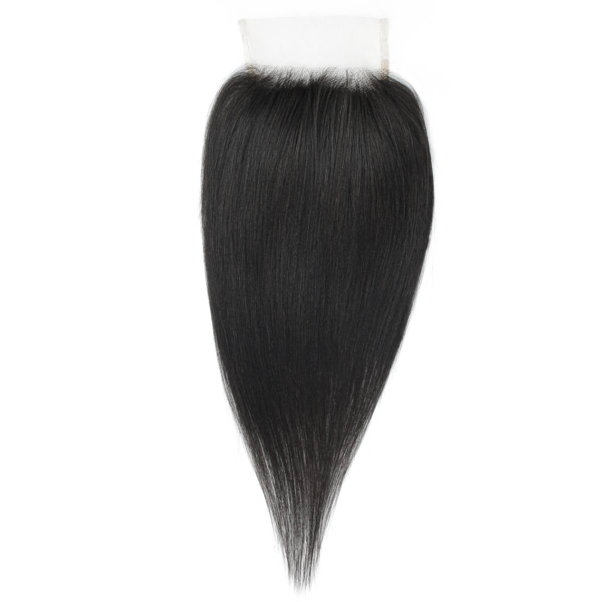 Yaki Straight 4x4 Transparent Lace Human Hair Closure Luxegan