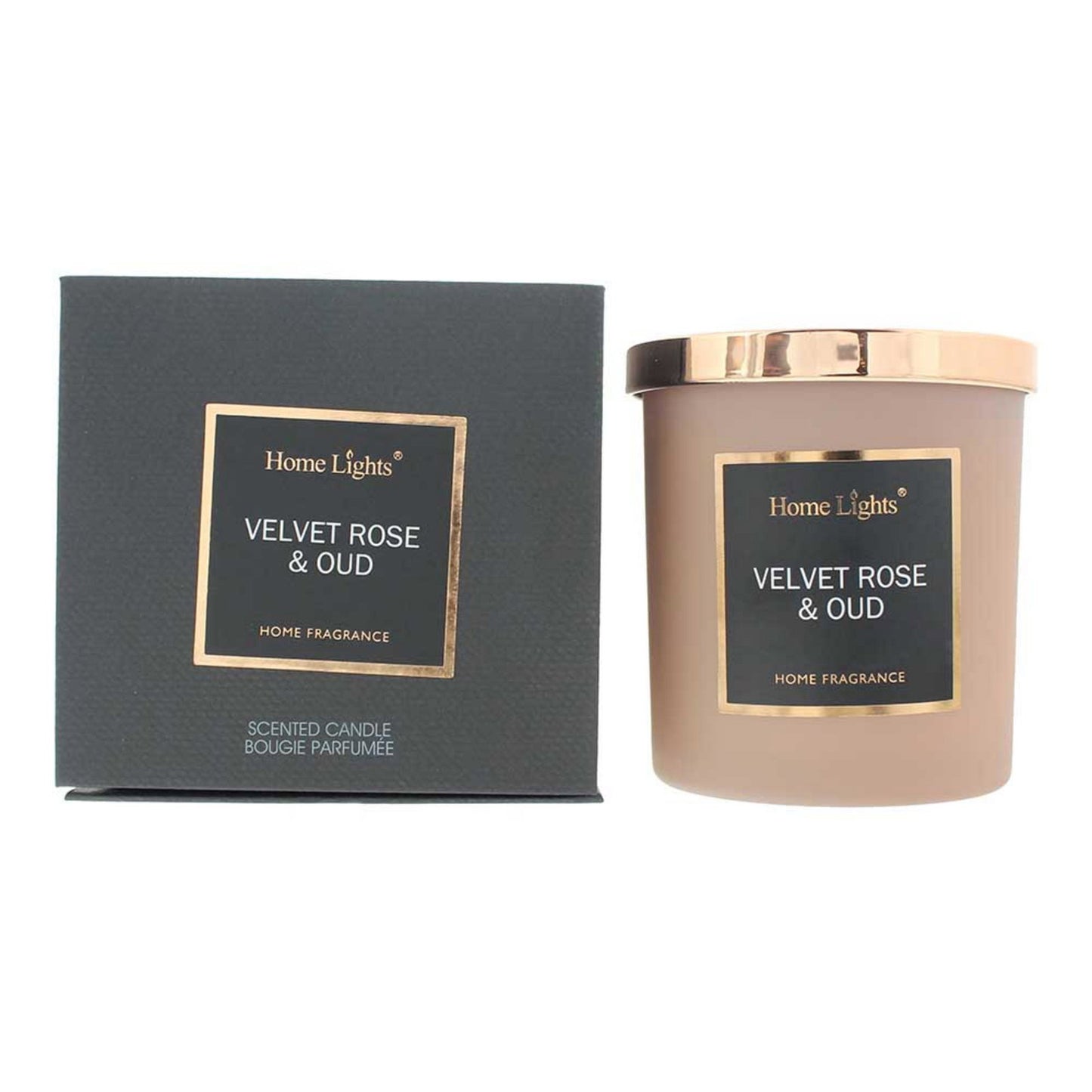 Home Lights, Velvet Rose & Oud, Scented Candle, 215 g