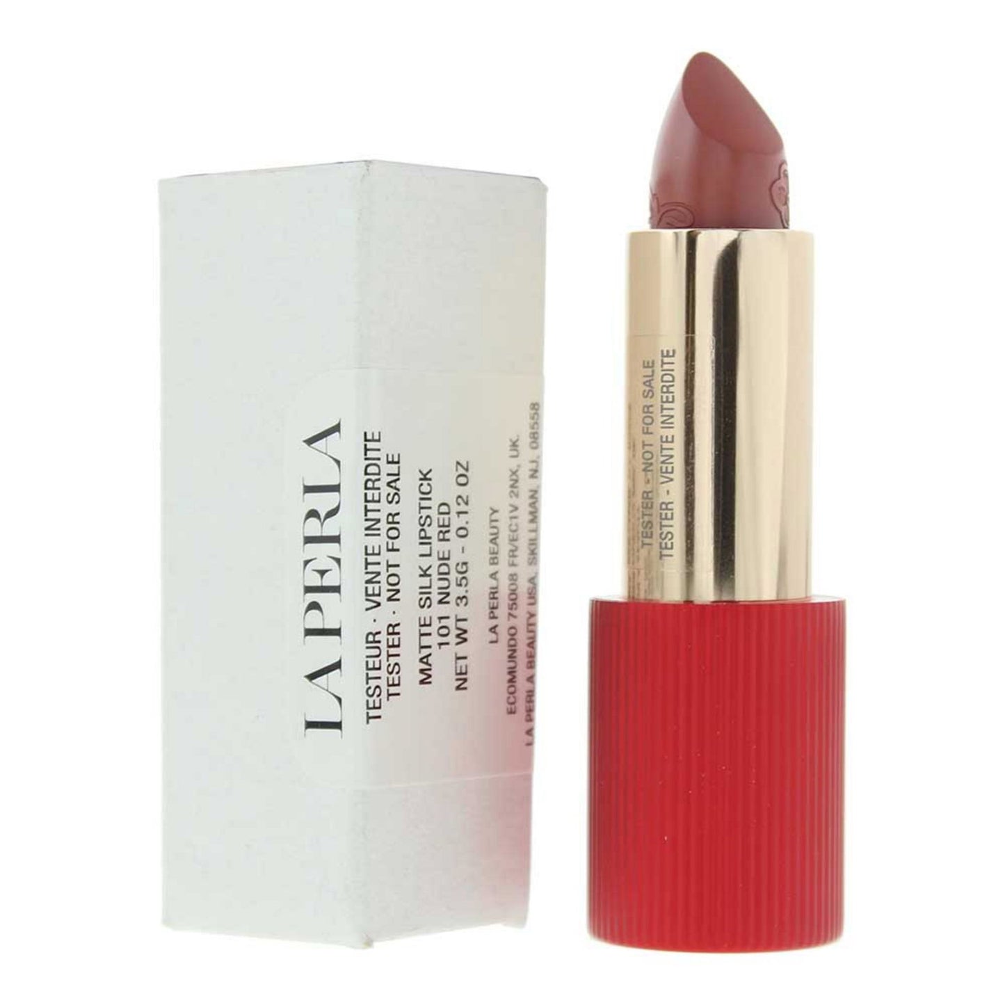 La Perla, Matte Silk, Matte, Cream Lipstick, 101, Nude Red, 3.5 g