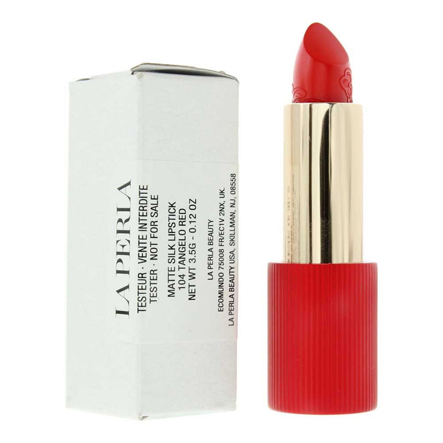 La Perla, Matte Silk, Matte Silk, Cream Lipstick, 104, Tangelo Red, 3.5 g *Tester