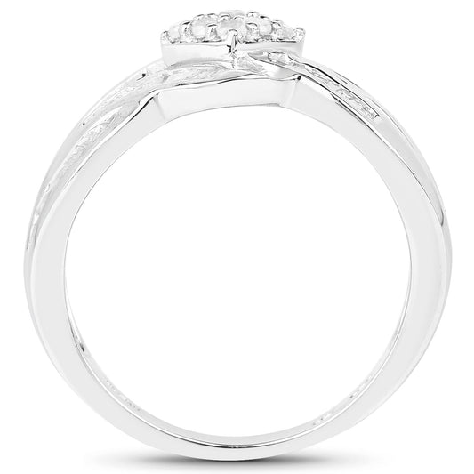 Anillo de plata de ley .925 con diamante blanco genuino de 0,62 quilates