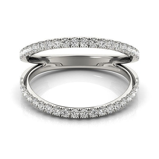 Anillo de oro blanco de 14k con banda dividida de diamantes (1/4 quilate total)
