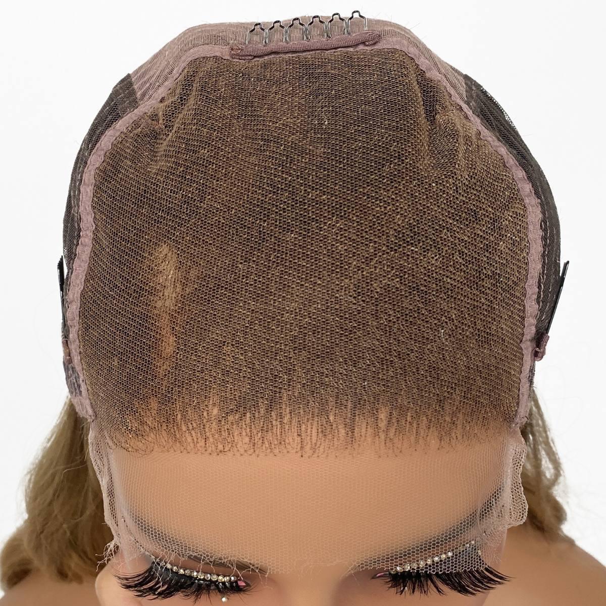 Honey Blonde Ombre Wavy 5x5 HD Lace 100% Human Hair Closure Wig Luxegan