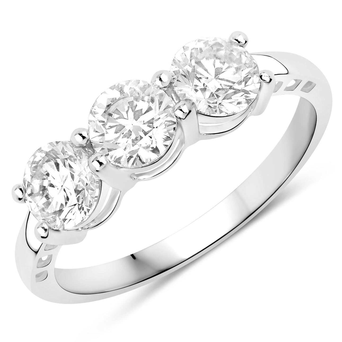 Anillo de oro blanco de 14 quilates con diamante cultivado en laboratorio genuino de 1,50 quilates