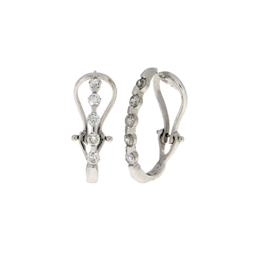 Aretes de aro de diamantes de 1,00 ct en oro blanco de 14 kt