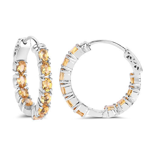 3.20 Carat Genuine Citrine .925 Sterling Silver Earrings - view 2