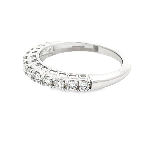 Anillo de boda con diamantes de 0,50 ct de oro blanco de 14 kt