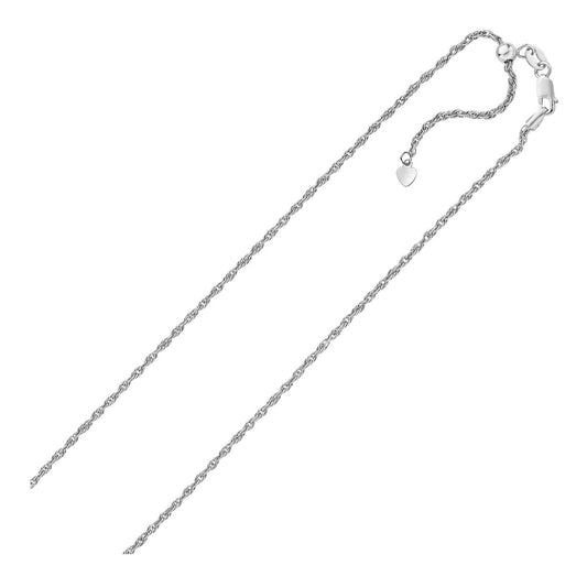 Cadena ajustable de cuerda de plata de ley de 1,5 mm