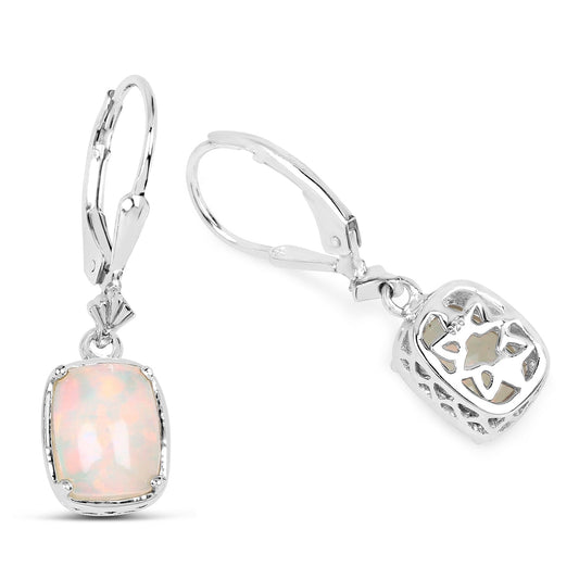 2.52 Carat Genuine Ethiopian Opal .925 Sterling Silver Earrings - view 2