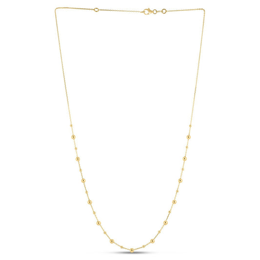Gargantilla de cuentas de oro amarillo de 14k