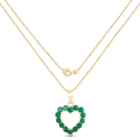 0.48 Carat Genuine Zambian Emerald 10K Yellow Gold  Pendant