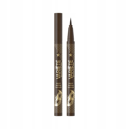 Eveline Cosmetics, Variete, Precise Eyeliner Brush, Liquid Eyeliner, 02, Brown, 4 ml