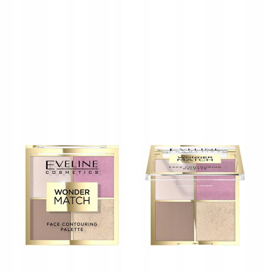 Eveline Cosmetics, Wonder Match, Contouring Palette, 4 Shades, 01, 10.8 g