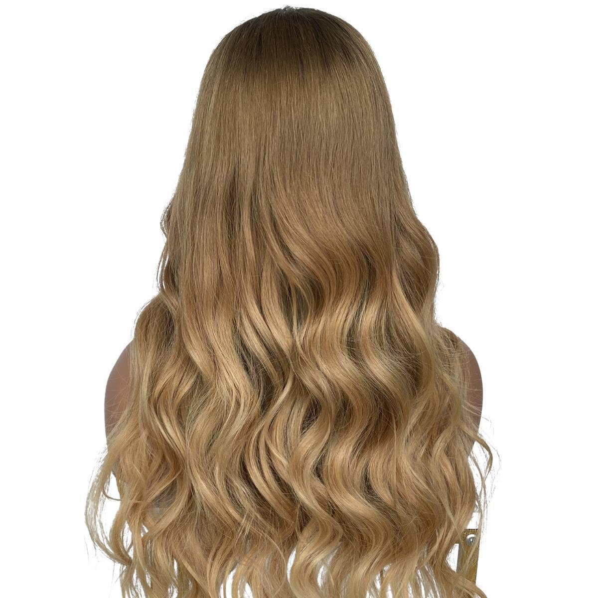 Honey Blonde Ombre Wavy 5x5 HD Lace 100% Human Hair Closure Wig Luxegan