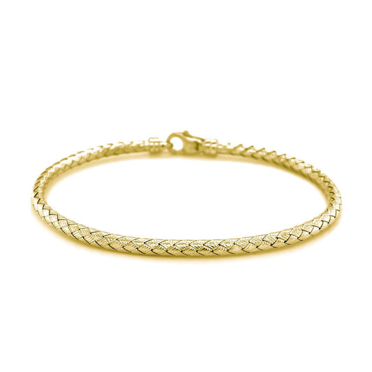 Brazalete Fancy Weave de oro amarillo de 14k (3.0mm)