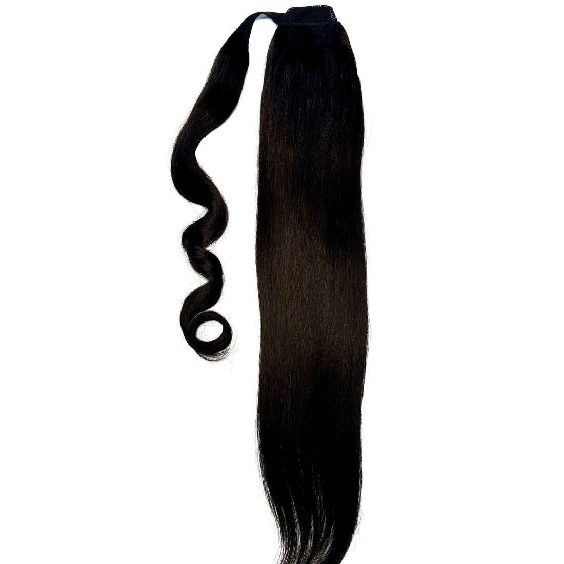 Natural Black 100% Human Hair Ponytail Extension Luxegan