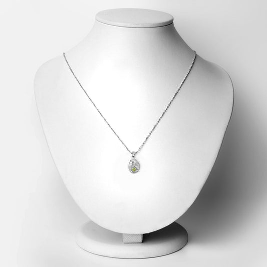 Colgante de plata de ley .925 con peridoto auténtico de 0,15 quilates