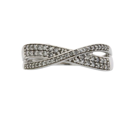 Anillo de diamante de .25 qt en oro blanco de 10 kt