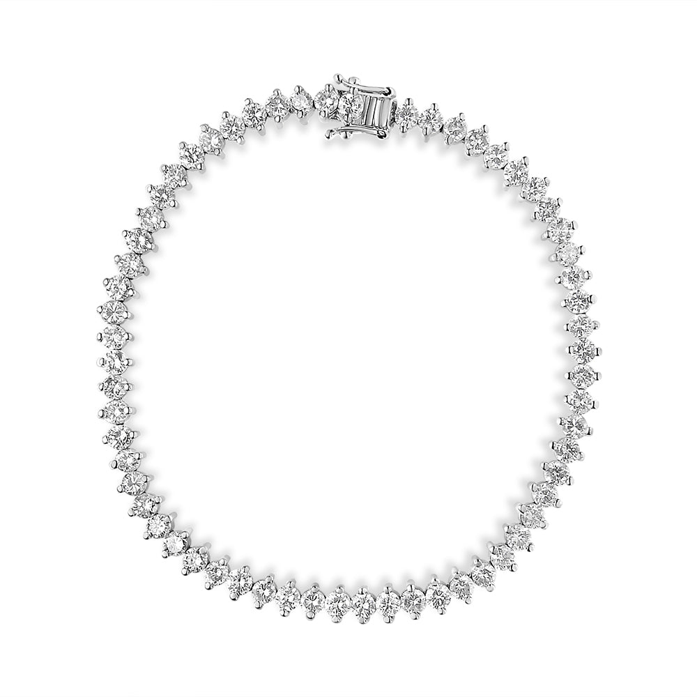 Pulsera de tenis de oro blanco de 14 quilates con diamantes redondos de 5 1/2 quilates (color H-I, claridad SI2-I1) - 7"